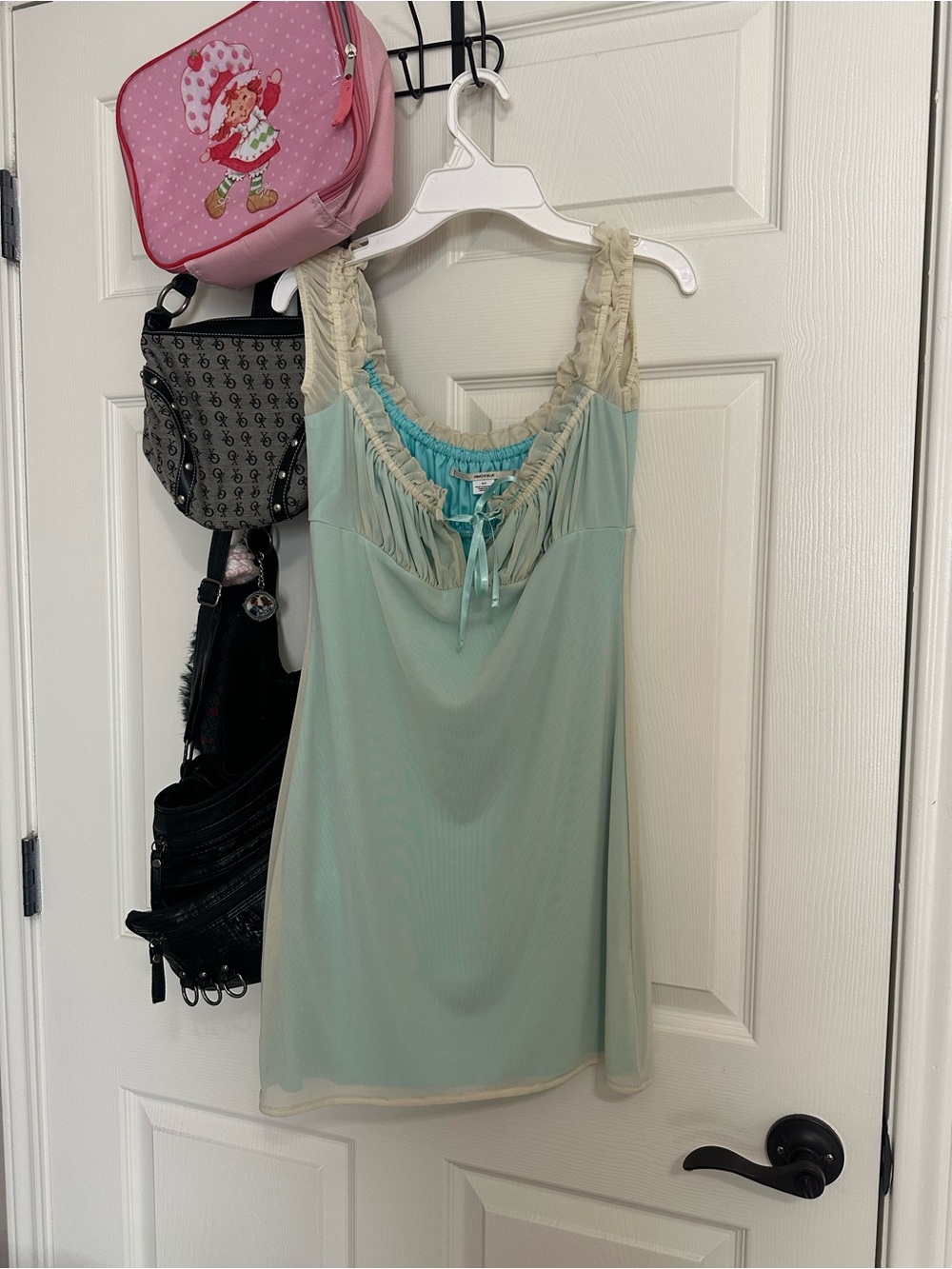 Kimchi Blue Mint Chemise with Cream Lace Trim